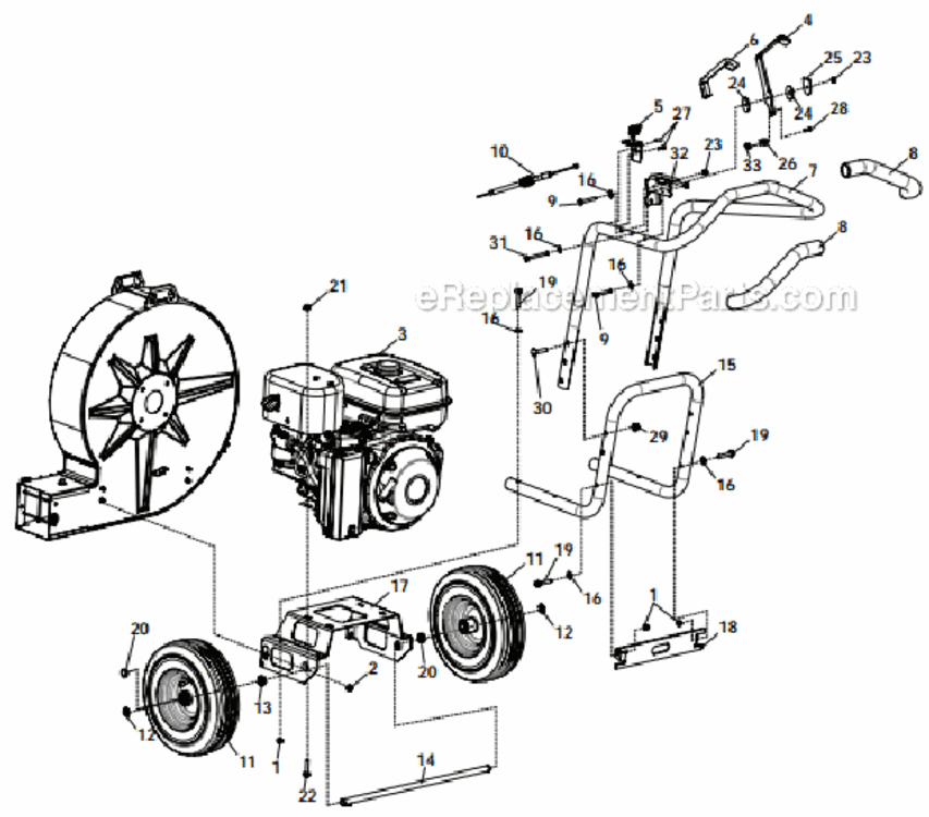 Engine_Assembly Diagram and Parts List for 9400-03-01 EX400 Subaru Little Wonder Leaf Blower / Vacuum